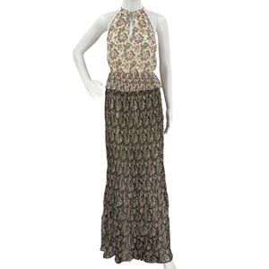 FOXIEDOX NEW Antonia Dress Halter Chiffon Multi: S